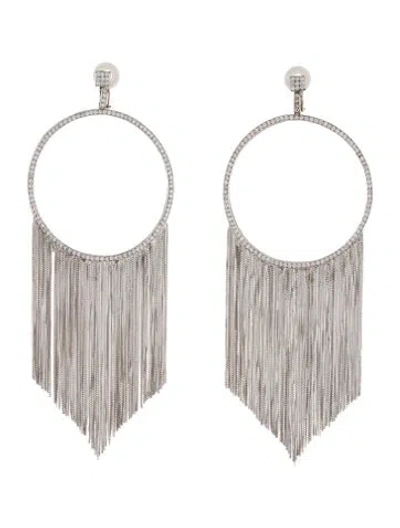 Pre-owned Earrings Jack Jewels 18k 2.20ctw Diamond Tassel  In Multi