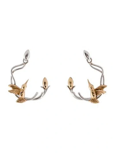 Pre-owned Earrings Keith Jack Two-tone Hummingbird Drop  In Multi