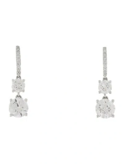 Pre-owned Earrings Lightbox 14k 1.98ctw Lab-grown Diamond Drop  In Multi