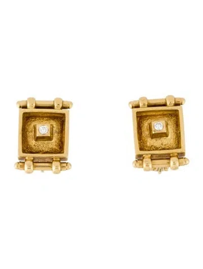 Pre-owned Earrings Mapamenos Natepas 18k Diamond Clip On  In Multi
