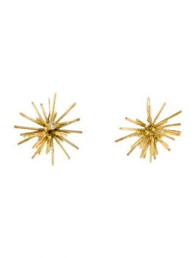 Pre-owned Earrings Maria Lrene Weinz 18k Cubic Zirconia Sea Urchin Drop  In Multi