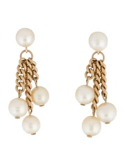 Pre-owned Earrings Pearl Drop  In Multi