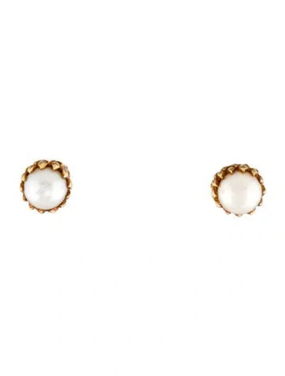 Pre-owned Earrings Pearl Stud  In Multi