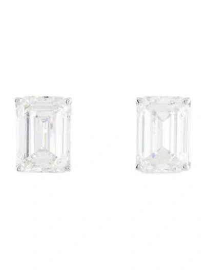 Pre-owned Earrings Platinum 10.34ctw Lab-grown Diamond Solitaire Stud  In Multi