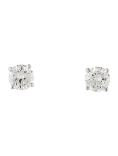 Pre-owned Earrings Platinum 1.50ctw Diamond Stud  In Multi
