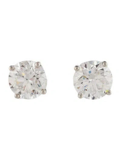 Pre-owned Earrings Platinum 2.26ctw Lab-grown Diamond Stud  In Multi