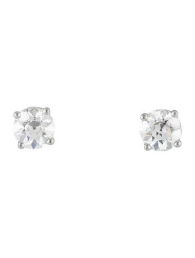 Pre-owned Earrings Platinum 2.29ctw Lab-grown Old European Cut Diamond Stud  In Multi