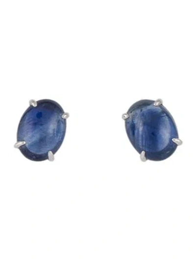 Pre-owned Earrings Platinum 2.35ctw Sapphire Stud  In Multi