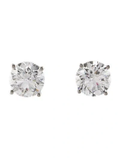 Pre-owned Earrings Platinum 3.40ctw Lab-grown Diamond Stud  In Multi