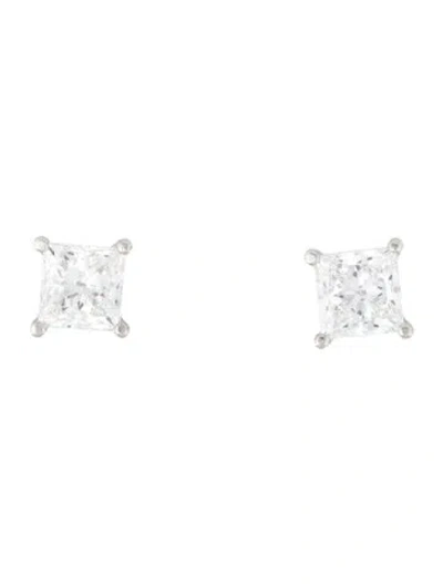 Pre-owned Earrings Platinum 4.00ctw Lab-grown Diamond Stud  In Multi