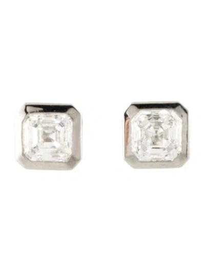 Pre-owned Earrings Platinum 4.08ctw Lab-grown Diamond Stud  In Multi