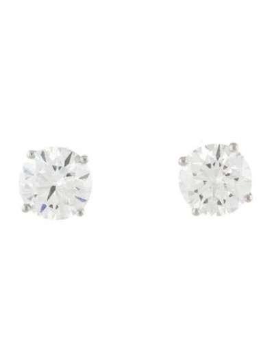 Pre-owned Earrings Platinum 4.14ctw Lab-grown Diamond Stud  In Multi