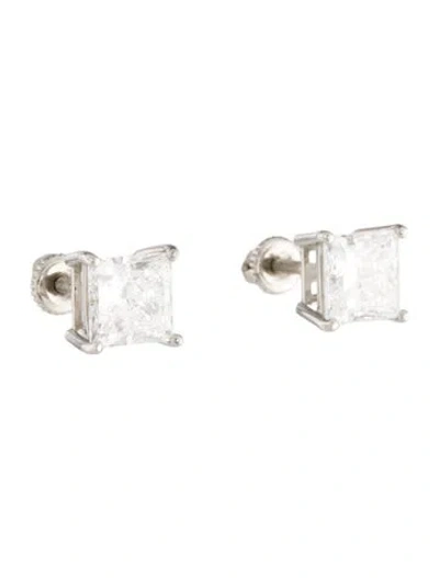 Pre-owned Earrings Platinum 4.15ctw Lab-grown Diamond Stud  In Multi