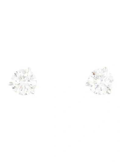 Pre-owned Earrings Platinum 4.17ctw Lab-grown Diamond Stud  In Multi