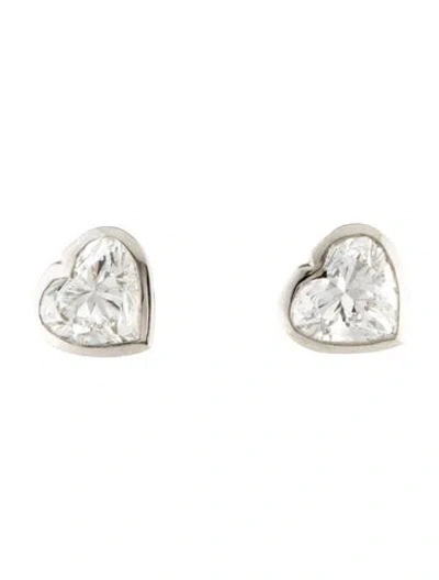 Pre-owned Earrings Platinum 4.19ctw Lab-grown Diamond Stud  In Multi