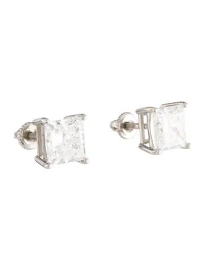 Pre-owned Earrings Platinum 4.66ctw Lab-grown Diamond Stud Earring In Multi