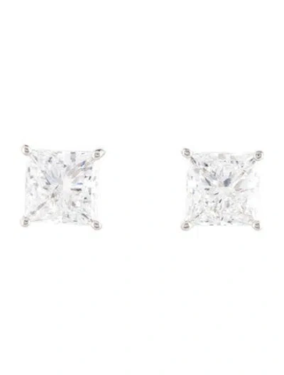 Pre-owned Earrings Platinum 4.79ctw Lab-grown Diamond Stud  In Multi