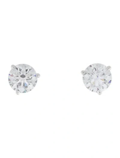 Pre-owned Earrings Platinum 5.07ctw Lab-grown Diamond Stud  In Multi