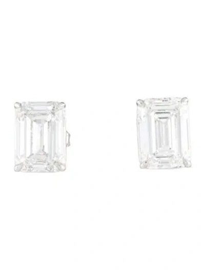 Pre-owned Earrings Platinum 6.09ctw Lab-grown Diamond Stud  In Multi