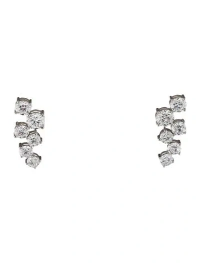 Pre-owned Earrings Platinum 7.25ctw Lab-grown Diamond Drop  In Multi