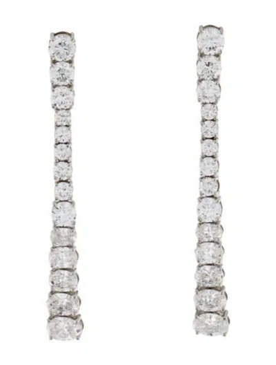 Pre-owned Earrings Platinum 8.02ctw Lab-grown Diamond Drop  In Multi