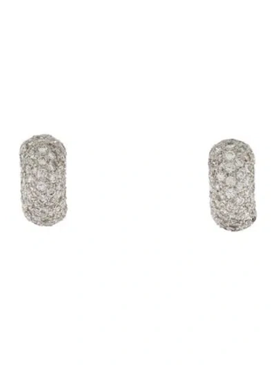 Pre-owned Earrings Platinum Diamond Drop  In Multi