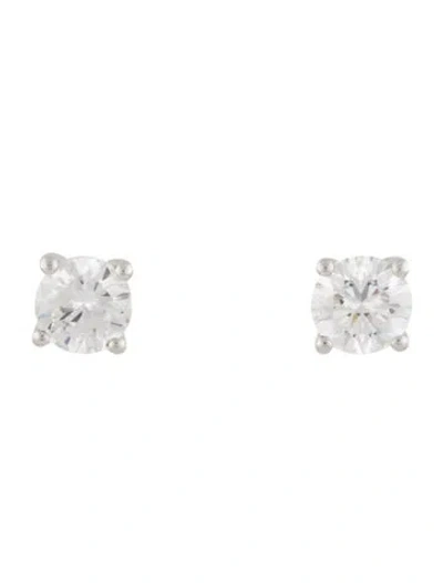 Pre-owned Earrings Platinum Lab-grown 2.01ctw Round Diamond Stud  In Multi