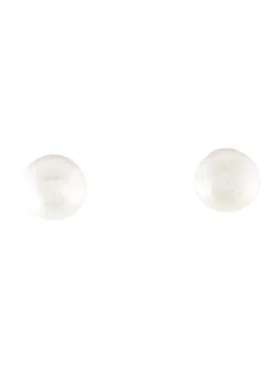 Pre-owned Earrings Platinum Pearl Stud  In Multi