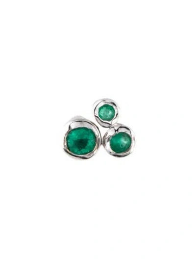 Pre-owned Earrings Porter Lyons 14k Emerald Single Threader Earring In Multi