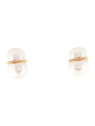 Pre-owned Earrings Raymond Mazza Peanut Pearl Stud  In Multi