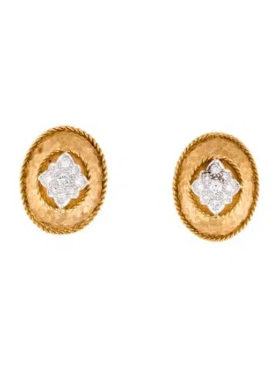 Pre-owned Earrings Rothschild's 18k 1.16ctw Diamond Earclips In Multi