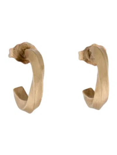 Pre-owned Earrings Sarah Mcguire 10k Chunky Bias Hoops In Multi