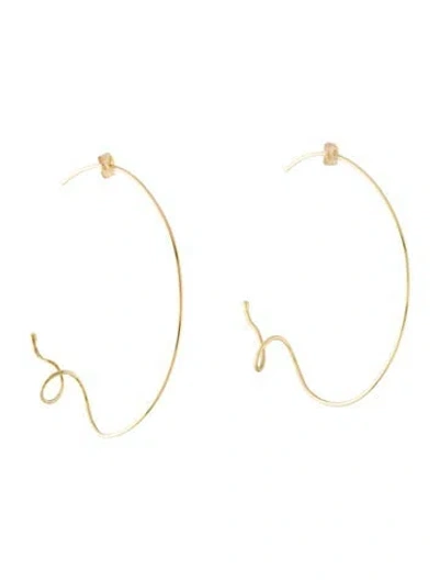 Pre-owned Earrings Sweet Pea 18k Swirl Hoop  In Multi