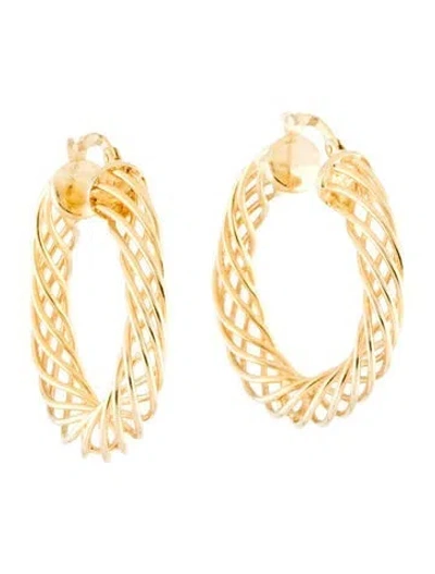 Pre-owned Earrings Unoaerre 14k Spiral Hoop ] In Multi