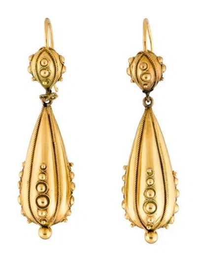 Pre-owned Earrings Victorian 18k Drop  In Multi