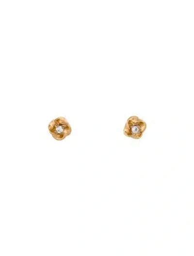 Pre-owned Earrings Vintage 18k Synthetic Spinel Stud  In Multi