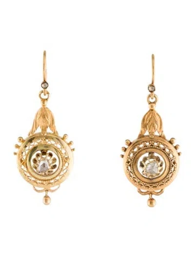 Pre-owned Earrings Vintage Diamond Drop  In Multi