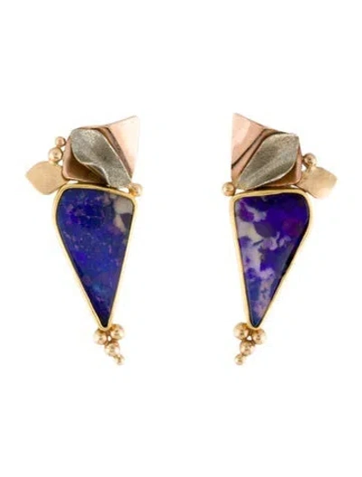 Pre-owned Earrings Wren Hendrickson 14k Boulder Opal Drop  In Multi