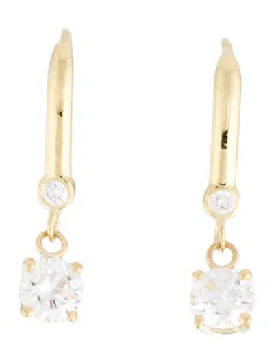 Pre-owned Earrings Xalou 18k Lab-grown Diamond Drop  In Multi