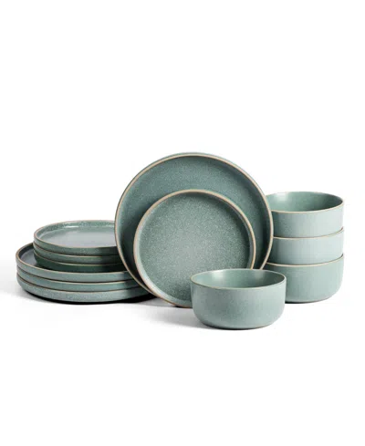 Earth & Clay Amber 12 Pc. Dinnerware Set, Service For 4 In Green