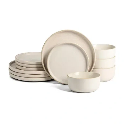 Earth & Clay Amber 12-pc. Stoneware Dinnerware Set In Neutral
