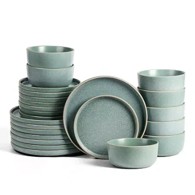 Earth & Clay Amber 24-pc. Stoneware Dinnerware Set In Blue