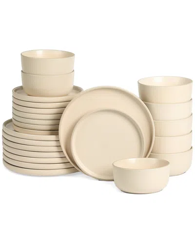 Earth & Clay Amber 24pc Stoneware Dinnerware Set