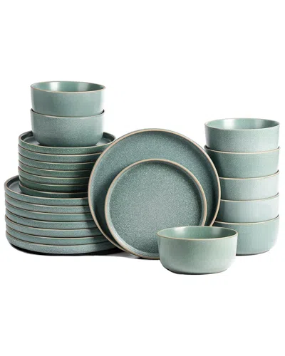 Earth & Clay Amber 24pc Stoneware Dinnerware Set