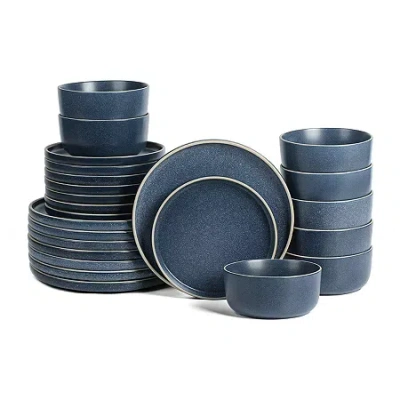 Earth & Clay Amber 24-pc. Stoneware Dinnerware Set In Blue
