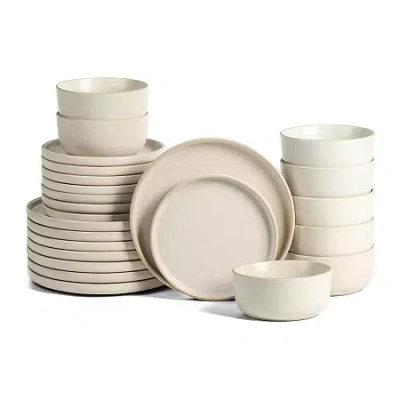 Earth & Clay Amber 8-pc. Stoneware Dinnerware Set In White
