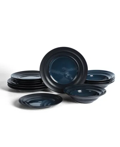 Earth & Clay Celeste 12 Pc. Dinnerware Set, Service For 4 In Blue