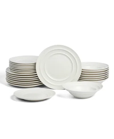 Earth & Clay Celeste 24 Pc. Dinnerware Set, Service For 8 In White