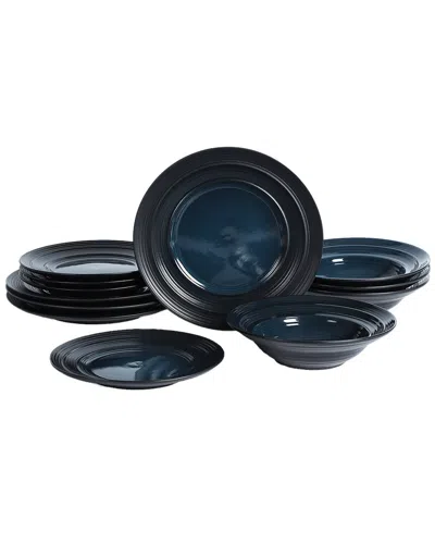 Earth & Clay Celeste 24pc Stoneware Dinnerware Set In Blue
