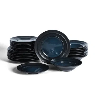 Earth & Clay Celeste 24-piece Dinnerware Set Stoneware In Blue